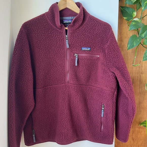 Patagonia Retro Pile Burgundy Fleece Jacket - Picture 7 of 8